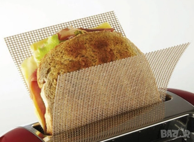 Мрежа за тостер, за сандвич 2бр. NoStik, 14x34см., до 260°, кафяв, в плик, снимка 7 - Други - 52112841