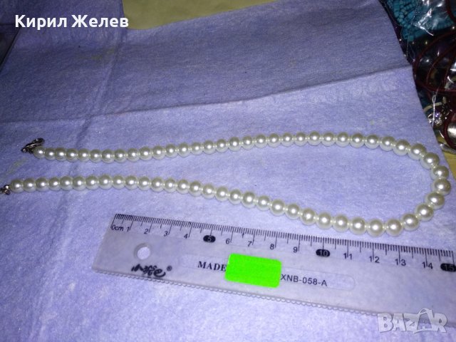 ПЕРЛЕНО ВИНТИДЖ АРТ КОЛИЕ ЧЕШКИ ПЕРЛИ РЕТРО АРТ НУВО СТИЛ БИЖУ 34744, снимка 9 - Колиета, медальони, синджири - 39179915