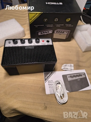 STRICH Китарен усилвател, 10W мини усилвател за електрическа китара, снимка 2 - Ресийвъри, усилватели, смесителни пултове - 54010277