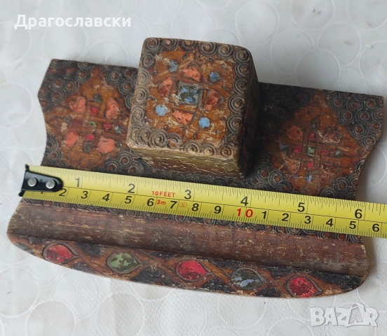 СТАРА дървена МАСТИЛНИЦА и  3 бр. попивателни, попивателна, снимка 2 - Антикварни и старинни предмети - 28898797