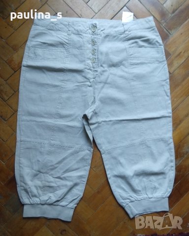 Два чифта бермуди - маркови ленени потури и дънкови бермуди / цвят Милитъри, снимка 2 - Къси панталони и бермуди - 42149043