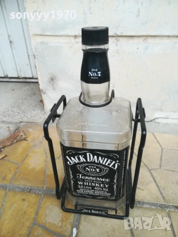 JACK DANIELS 3L-ГОЛЯМО ПРАЗНО ШИШЕ С МЕТАЛНА ЛЮЛКА 1611251811, снимка 4 - Колекции - 52433666