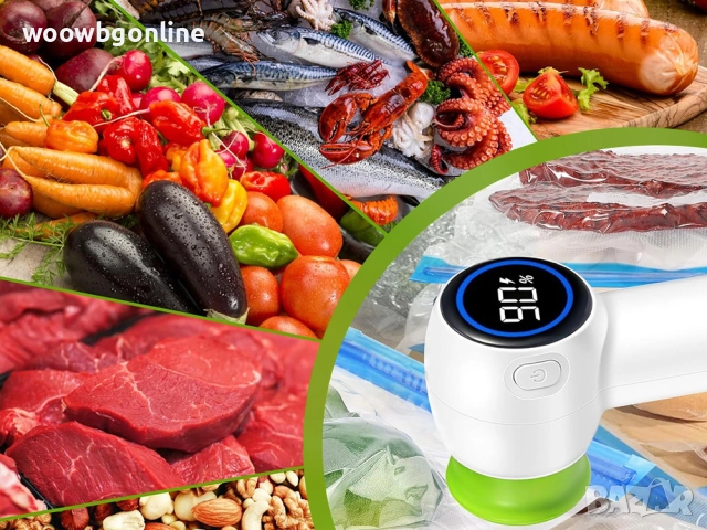 ВАКУУМНА ПОМПА ЗА ХРАНА – ЕЛЕКТРИЧЕСКА, МОБИЛНА И МНОГОФУНКЦИОНАЛНА + ТОРБИЧКИ И КАПАЦИ, снимка 7 - Други стоки за дома - 52730991