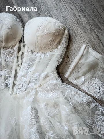 Нова къса бяла рокля с корсет, снимка 3 - Рокли - 54057866