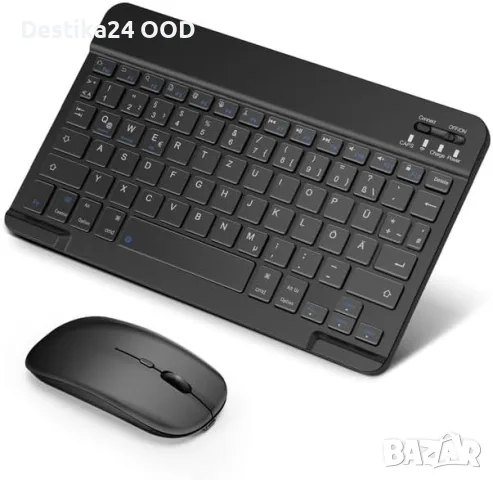 Безжична Bluetooth клавиатура и мишка SOPPY – QWERTZ, презареждаеми, черни