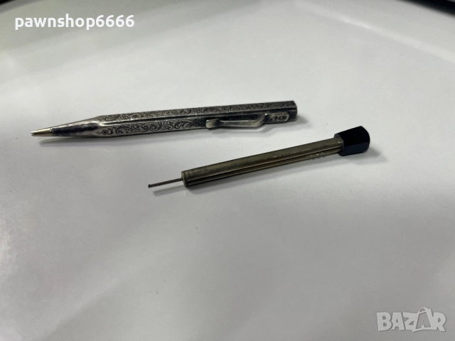 Старинен механичен молив – сребърен корпус (проба 900), снимка 7 - Антикварни и старинни предмети - 52691359