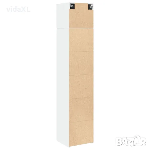 vidaXL Тесен шкаф за съхранение, бял, 45x42,5x225 см, инженерно дърво, снимка 8 - Бюфети - 56146893