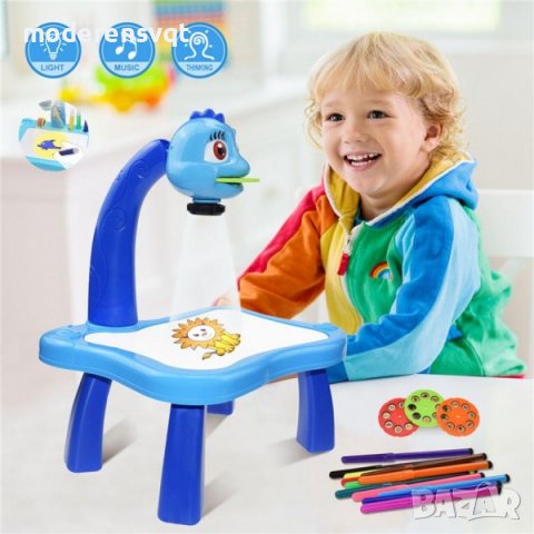 Проектор масичка за рисуване с включени 12 цветни маркери и 24 картинки, снимка 3 - Рисуване и оцветяване - 39470253