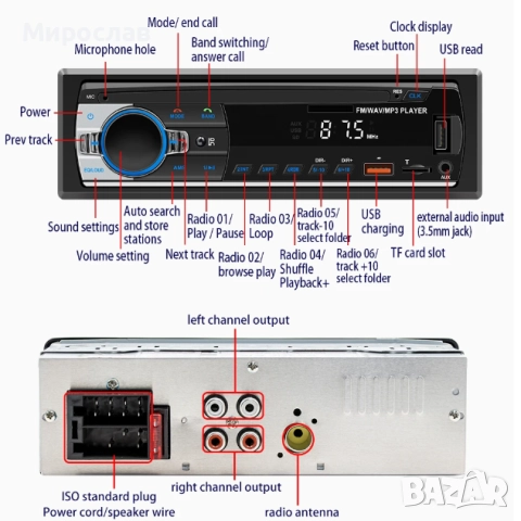Авто радио с подарък антена, снимка 4 - Аксесоари и консумативи - 52742030