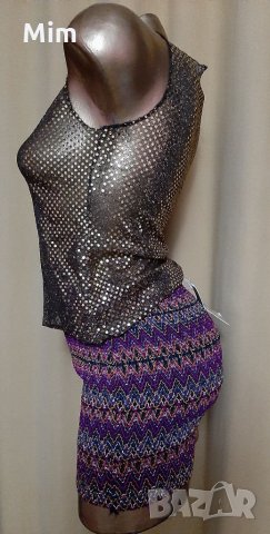 К-т Еластична пола с мотиви и лъскав потник, снимка 6 - Поли - 31959534