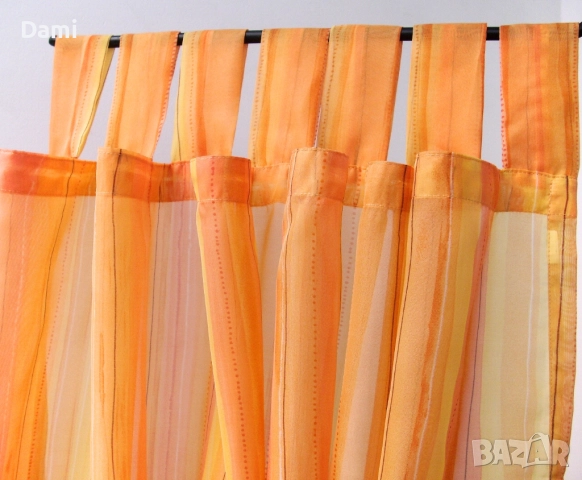 Тънко перде органза 245х140 с ленти за окачване комплект 2 броя, снимка 12 - Пердета и завеси - 52973650