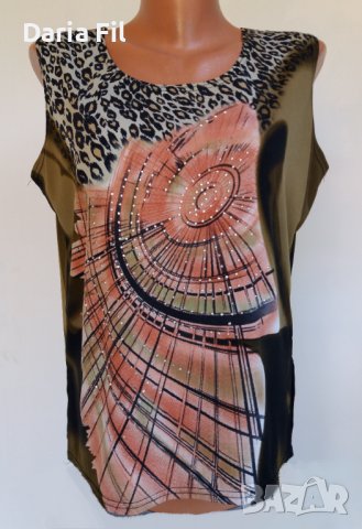 -20% Красив топ в зелено-кафяви цветове , снимка 1