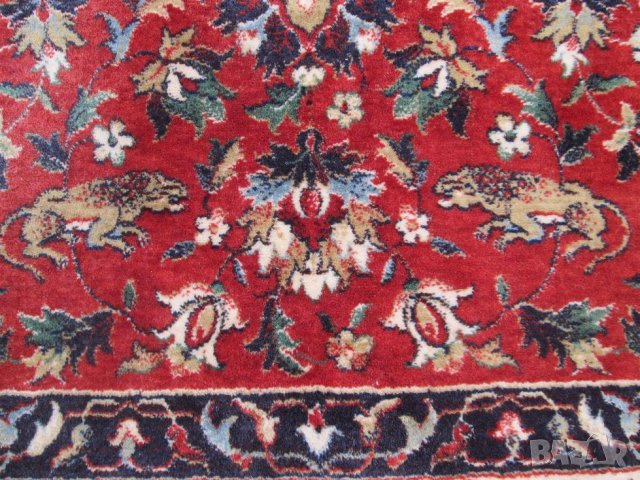 Стар ръчно тъкан вълнен персийски Килим 340х260 см., снимка 15 - Килими - 38405457