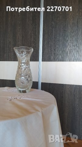 Гравирана кристална ваза, снимка 7 - Вази - 38965410
