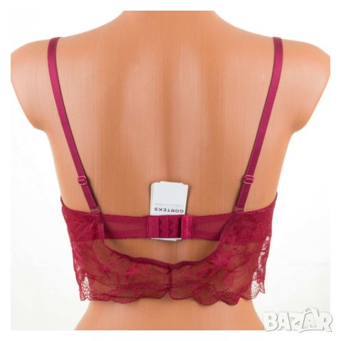 Дантелен сутиен бралет в бордо марка Gorteks 75В, снимка 4 - Бельо - 42203606