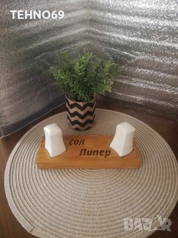 Солнички на дървена подложка от БУК, снимка 2 - Прибори за хранене, готвене и сервиране - 42374292