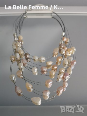 Колиета от естествени перли, снимка 8 - Колиета, медальони, синджири - 38108040