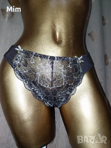 CHANGE 40 еластична бикина в кафяво с дантела 