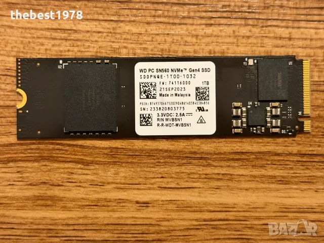 1TB SSD NVMe Gen 4 Western Digital SN560 99% Здраве