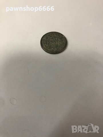 Сребърна монета Нидерландия 25 цента, 1941 Портрет на аверс, снимка 8 - Нумизматика и бонистика - 38930290