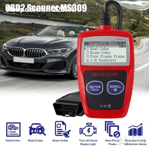 OBD2 диагностичен скенер четящ кодове за превозни средства пълни OBDII функции - OBD2, снимка 3 - Аксесоари и консумативи - 55892380