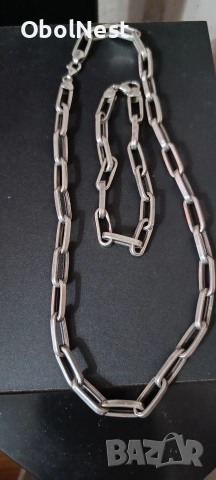 Сребърен ланец и гривна - 35 г (Сребро 925)