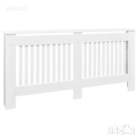 vidaXL Параван за радиатор бял, инженерно дърво, 172 см