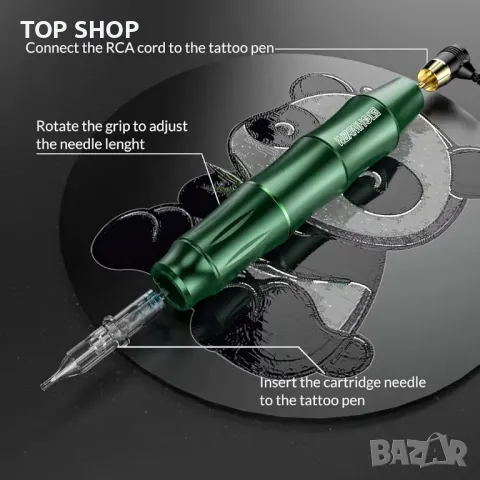 WTK106 Въртящ се комплект за татуировки със захранване, снимка 5 - Друга електроника - 48785525