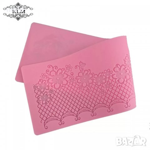 Дантелена мрежа с цветя дантела борд силиконов молд форма за украса торта с фондан шоколад гъмпейст, снимка 4 - Форми - 18768263