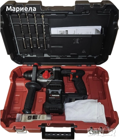 Комплект Перфоратор Parkside Със Свредла, длета и бургии, снимка 2 - Перфоратори - 53885521