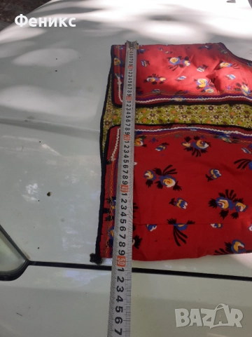Старо червено шарено елече елек за народна носия, снимка 9 - Антикварни и старинни предмети - 51487702
