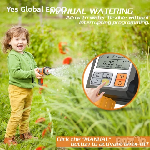 CROSOFMI Напоителен компютър с голям дисплей, Rain Delay и Child Lock, снимка 7 - Друга електроника - 51592899