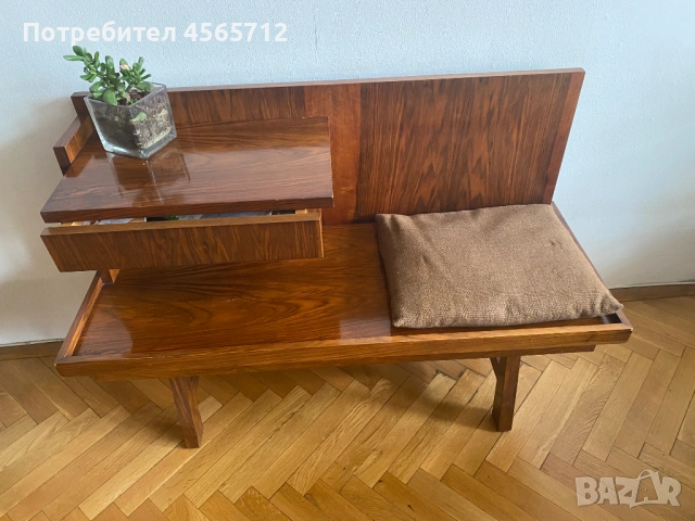 пеейка от масивно дърво с плот и чекмедже, снимка 2 - Маси - 53225054