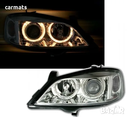 Кристални фарове ANGEL EYES за Opel Astra G (1998-2004) - хром