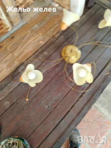 Абажур голям 4ка месинг, снимка 2 - Декорация за дома - 51102698