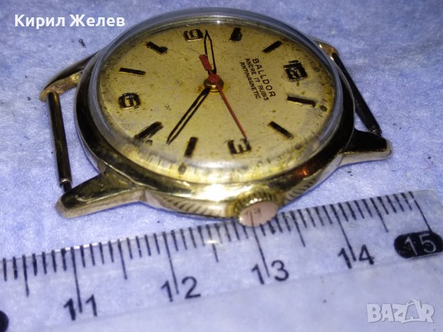 BALLDOR ANCRE 17 RUBIS Стар МАРКОВ ШВЕЙЦАРСКИ ПОЗЛАТЕН МЕХАНИЧЕН МЪЖКИ ЧАСОВНИК РАБОТЕЩ 37200, снимка 11 - Антикварни и старинни предмети - 40184488