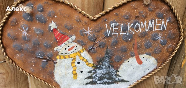 Коледа–рисувано метално пано.Германия, снимка 2 - Декорация за дома - 30598252