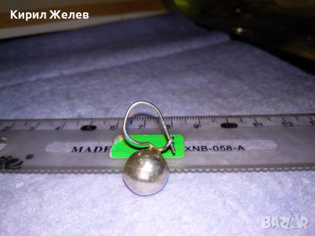 СТАРА СРЕБЪРНА РЕТРО ОБЕЦА СРЕБРО 925 Тип ТОПЧЕ КЪЛБО РЪЧНА МАЙСТОРСКА ИЗРАБОТКА 36481, снимка 5 - Обеци - 39640421