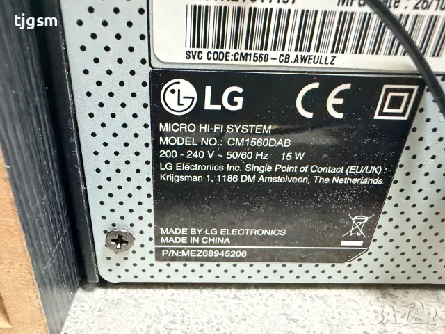 Аудио микросистема LG Micro Hi-Fi Audio System CM1560  Player,FM,USB,AUX,Bluetooth, снимка 10 - Аудиосистеми - 53133670
