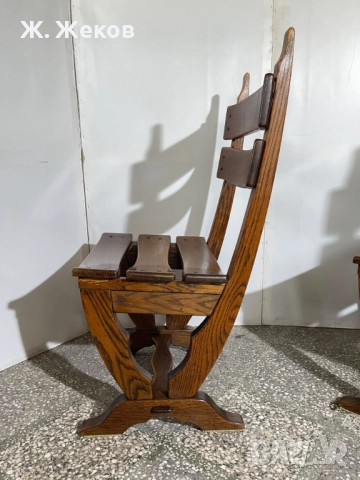 Четири дъбови стола, снимка 4 - Столове - 52933008