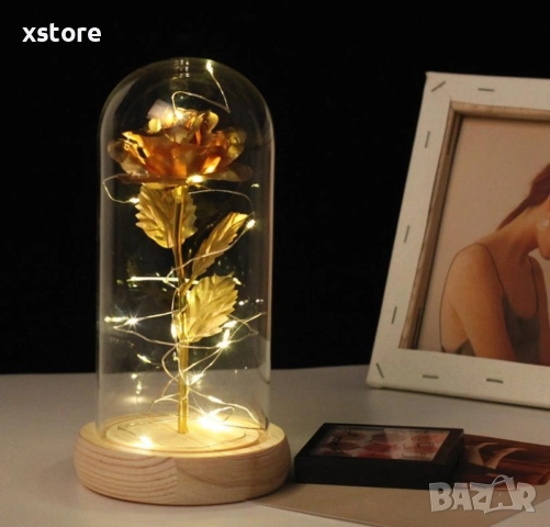 Вечна роза в стъкленица с LED светлина , снимка 5 - Други стоки за дома - 52793324