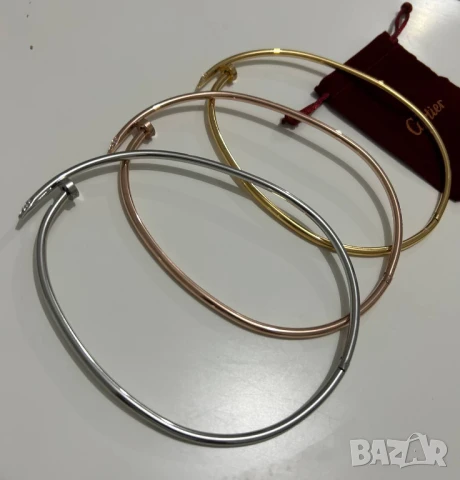 висококачествена гривна от стомана cartier, снимка 4 - Гривни - 51420377