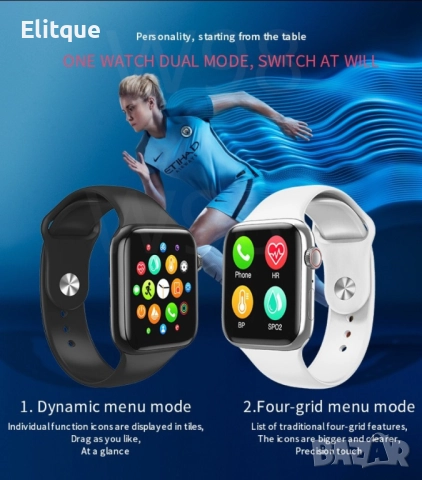 Смарт часовник 1,44-инчов екран с пълно докосване за мъже и жени Bluetooth разговор., снимка 4 - Смарт гривни - 52716271