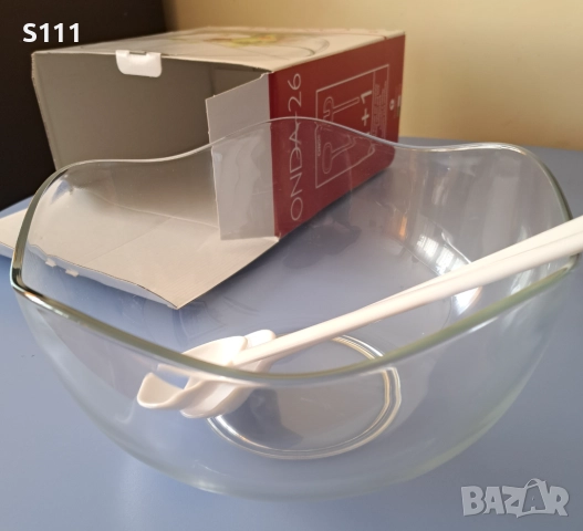 Borgonovo Italy - Купа за салата Onda 26 с два прибора за сервиране, снимка 5 - Прибори за хранене, готвене и сервиране - 52420048