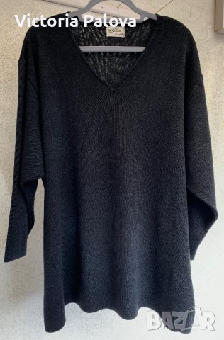 Комфортна блуза цвят графит, снимка 3 - Блузи с дълъг ръкав и пуловери - 40017155