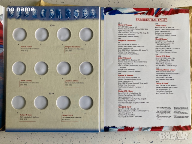 Класьор за монети - САЩ президенти долари, снимка 3 - Нумизматика и бонистика - 36410425