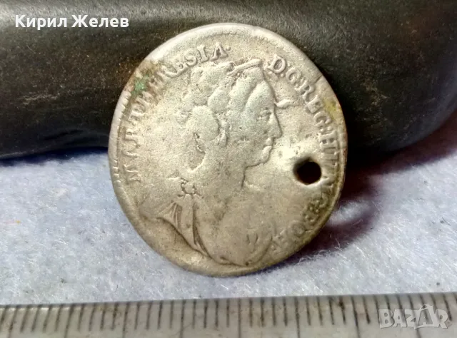 Стара СРЕБЪРНА МОНЕТА 6 КРОЙЦЕРА 1744 ИМПЕРАТРИЦА МАРИЯ ТЕРЕЗИЯ АВСТРИЯ Свещ. РИМСКА ИМПЕРИЯ 26311