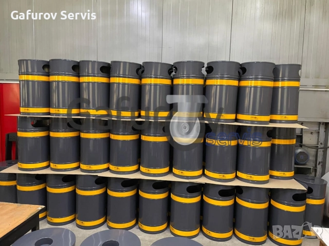 Метално парково кошче за отпадъци 50 л - с пепелник, устойчиво на атмосферни условия, снимка 7 - Друго - 52272834