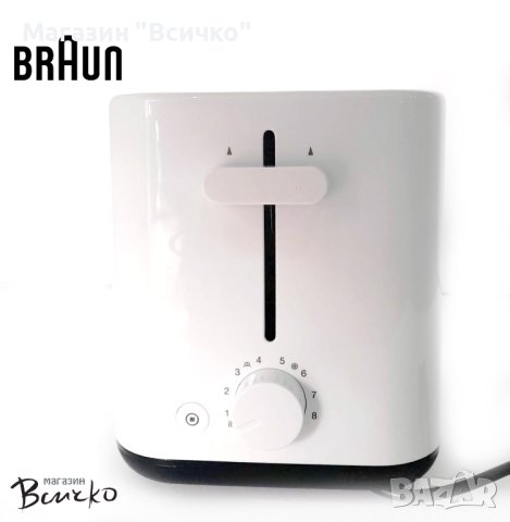 Тостер Braun Breakfast1 HT1010WH с 2 слота, 8 нива за препичане, 900 W , снимка 4 - Тостери - 40426960