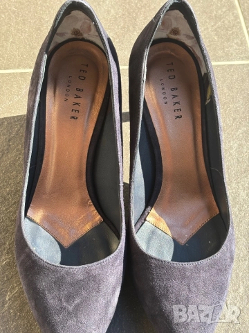 Ted Baker обувки на ток велур, тъмно сини, размер 36.5, снимка 2 - Дамски обувки на ток - 52319512